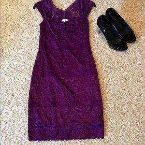 Dark Purple Lace Dress Small